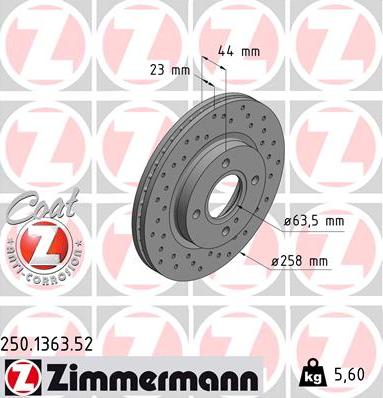 Zimmermann 250.1363.52 - Disque de frein cwaw.fr