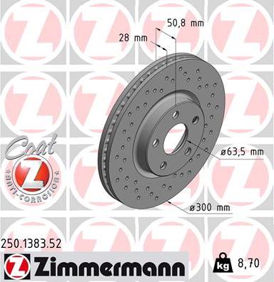 Zimmermann 250.1383.52 - Disque de frein cwaw.fr