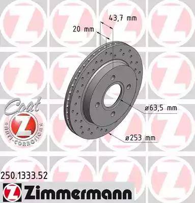 Zimmermann 250.1333.52 - Disque de frein cwaw.fr