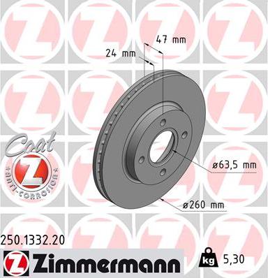 Zimmermann 250.1332.20 - Disque de frein cwaw.fr