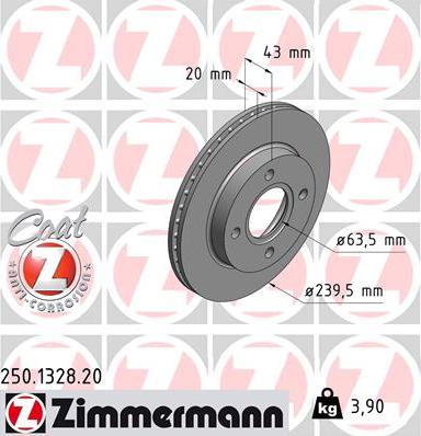 Zimmermann 250.1328.20 - Disque de frein cwaw.fr