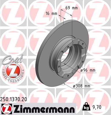 Zimmermann 250.1370.20 - Disque de frein cwaw.fr