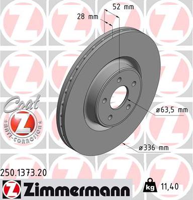 Zimmermann 250.1373.20 - Disque de frein cwaw.fr