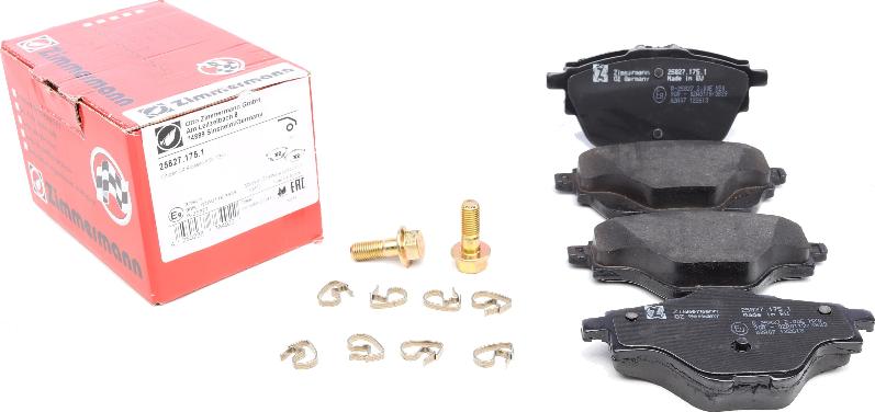 Zimmermann 25827.175.1 - Kit de plaquettes de frein, frein à disque cwaw.fr