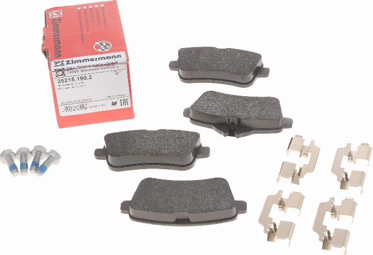 Zimmermann 25215.190.2 - Kit de plaquettes de frein, frein à disque cwaw.fr