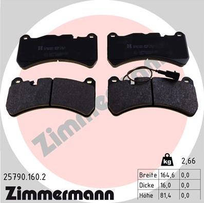 Zimmermann 25790.160.2 - Kit de plaquettes de frein, frein à disque cwaw.fr