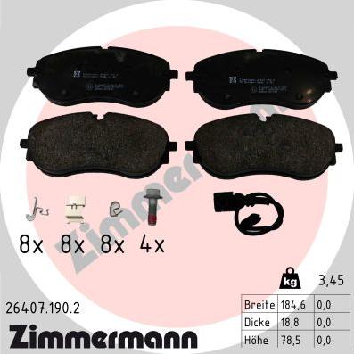 Zimmermann 26407.190.2 - Kit de plaquettes de frein, frein à disque cwaw.fr