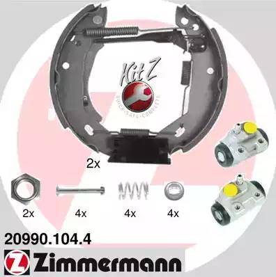 Zimmermann 20990.104.4 - Jeu de mâchoires de frein cwaw.fr