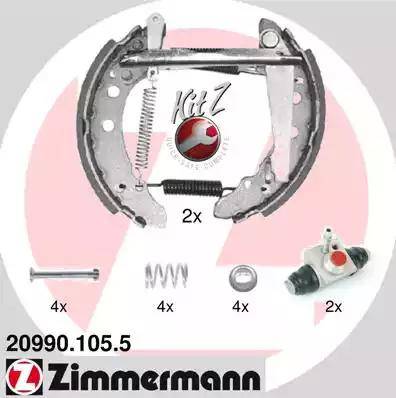 Zimmermann 20990.105.5 - Jeu de mâchoires de frein cwaw.fr