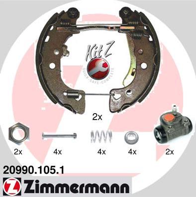 Zimmermann 20990.105.1 - Jeu de mâchoires de frein cwaw.fr