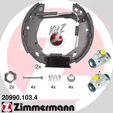 Zimmermann 20990.103.4 - Jeu de mâchoires de frein cwaw.fr