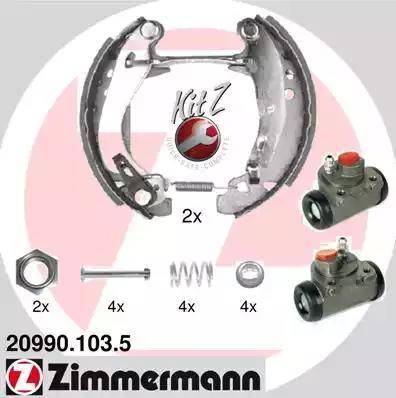 Zimmermann 20990.103.5 - Jeu de mâchoires de frein cwaw.fr