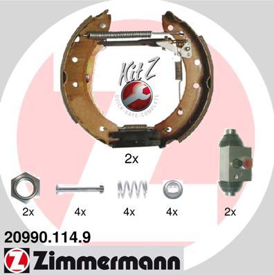 Zimmermann 20990.114.9 - Jeu de mâchoires de frein cwaw.fr