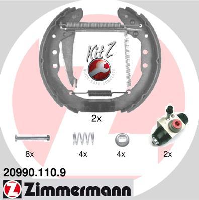 Zimmermann 20990.110.9 - Jeu de mâchoires de frein cwaw.fr