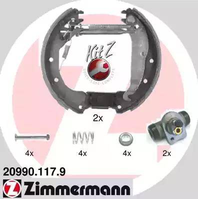 Zimmermann 20990.117.9 - Jeu de mâchoires de frein cwaw.fr