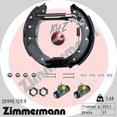 Zimmermann 20990.129.9 - Jeu de mâchoires de frein cwaw.fr