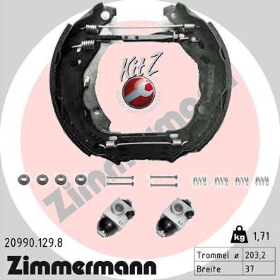 Zimmermann 20990.129.8 - Jeu de mâchoires de frein cwaw.fr