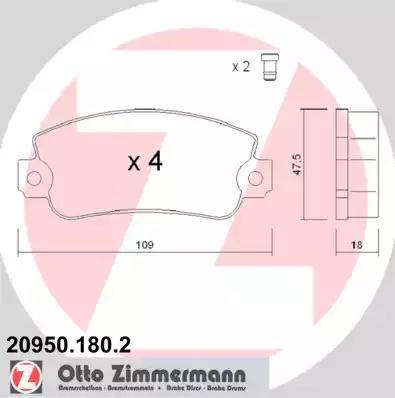 Zimmermann 20950.180.2 - Kit de plaquettes de frein, frein à disque cwaw.fr