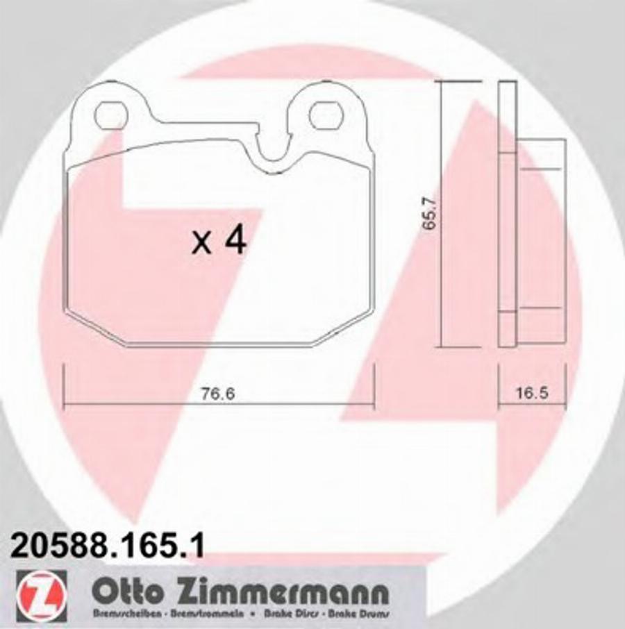 Zimmermann 205881651 - Kit de plaquettes de frein, frein à disque cwaw.fr