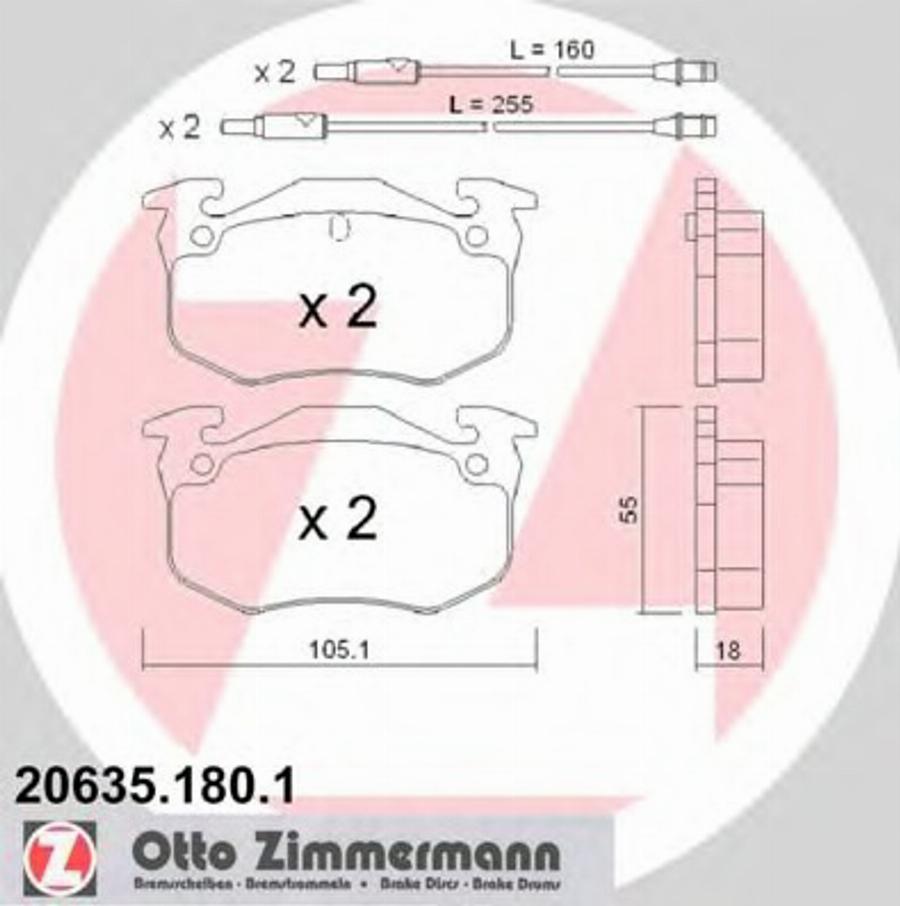 Zimmermann 206351801 - Kit de plaquettes de frein, frein à disque cwaw.fr