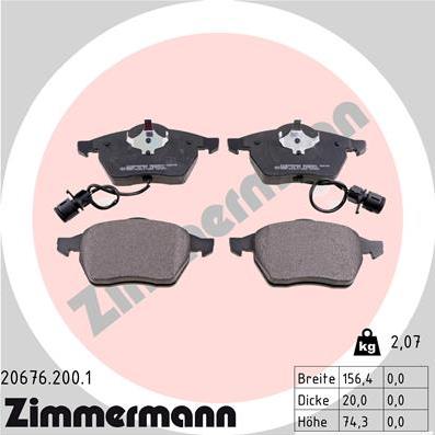 Zimmermann 20676.200.1 - Kit de plaquettes de frein, frein à disque cwaw.fr