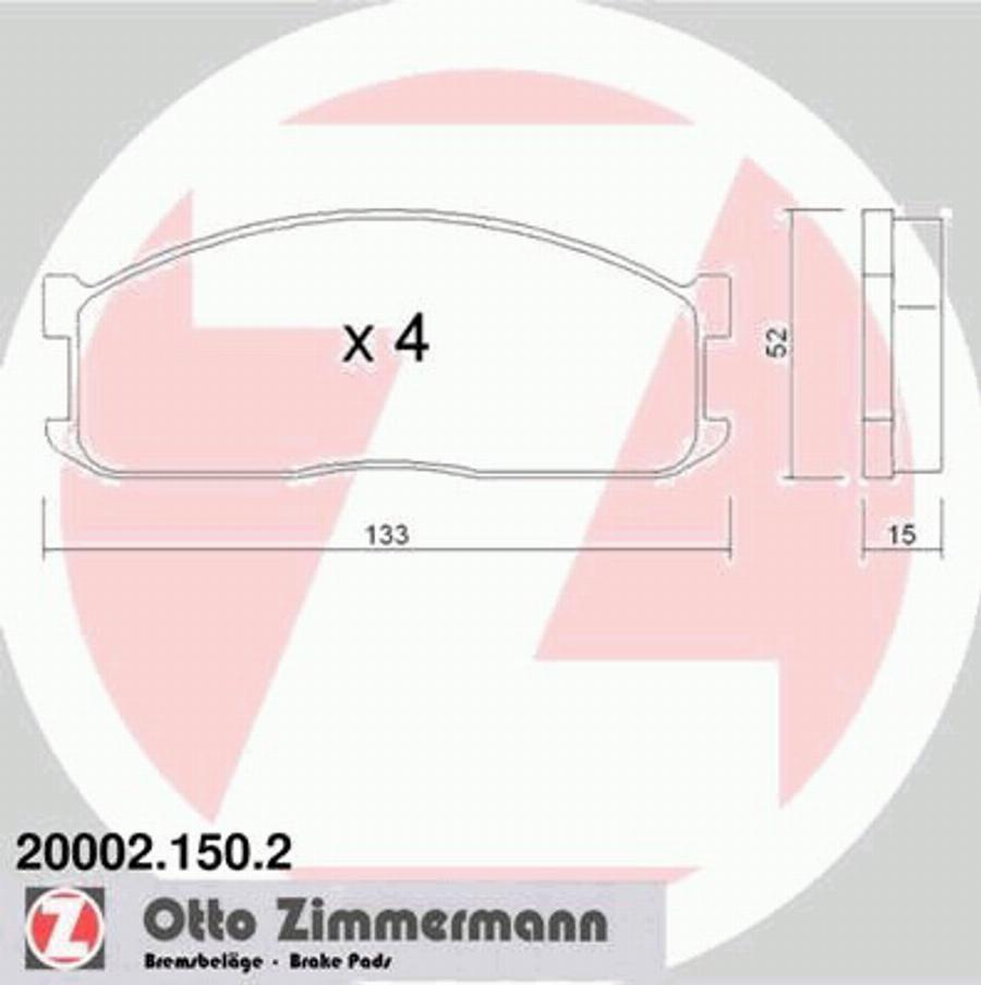 Zimmermann 200021502 - Kit de plaquettes de frein, frein à disque cwaw.fr