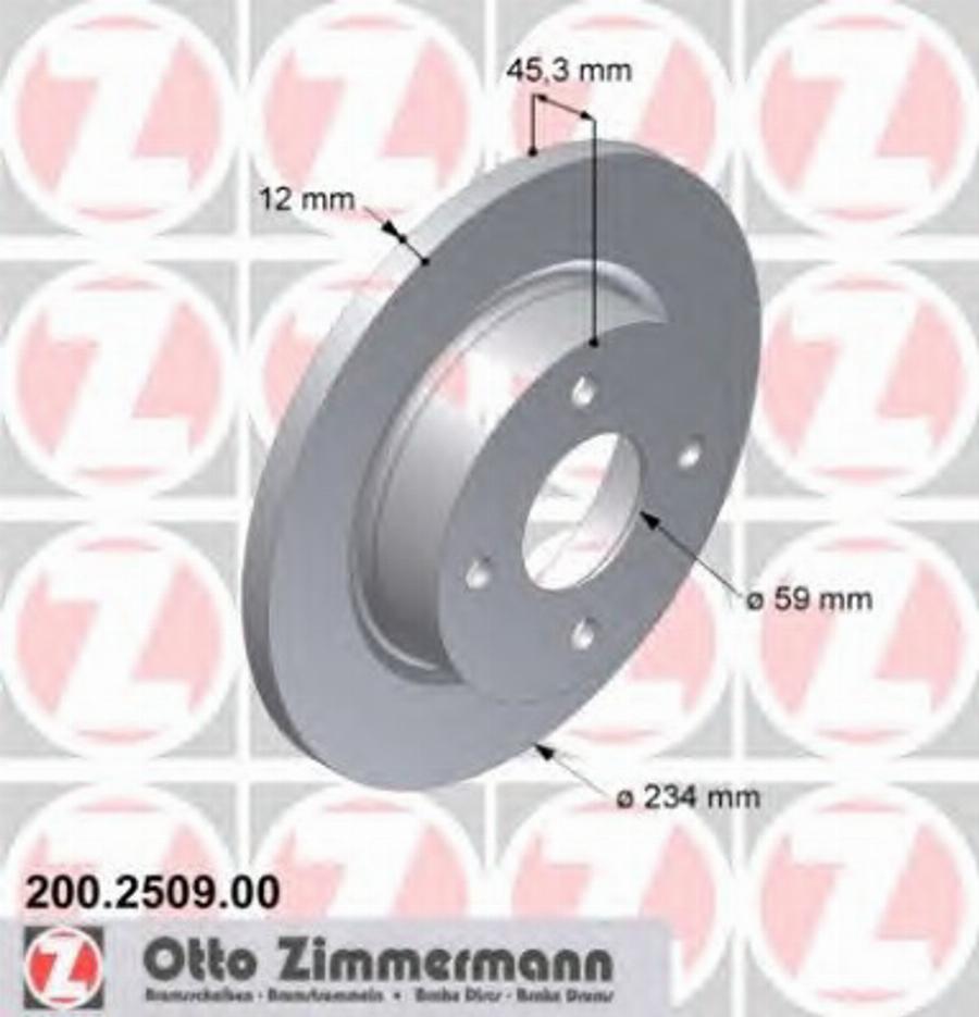 Zimmermann 200 2509 00 - Disque de frein cwaw.fr