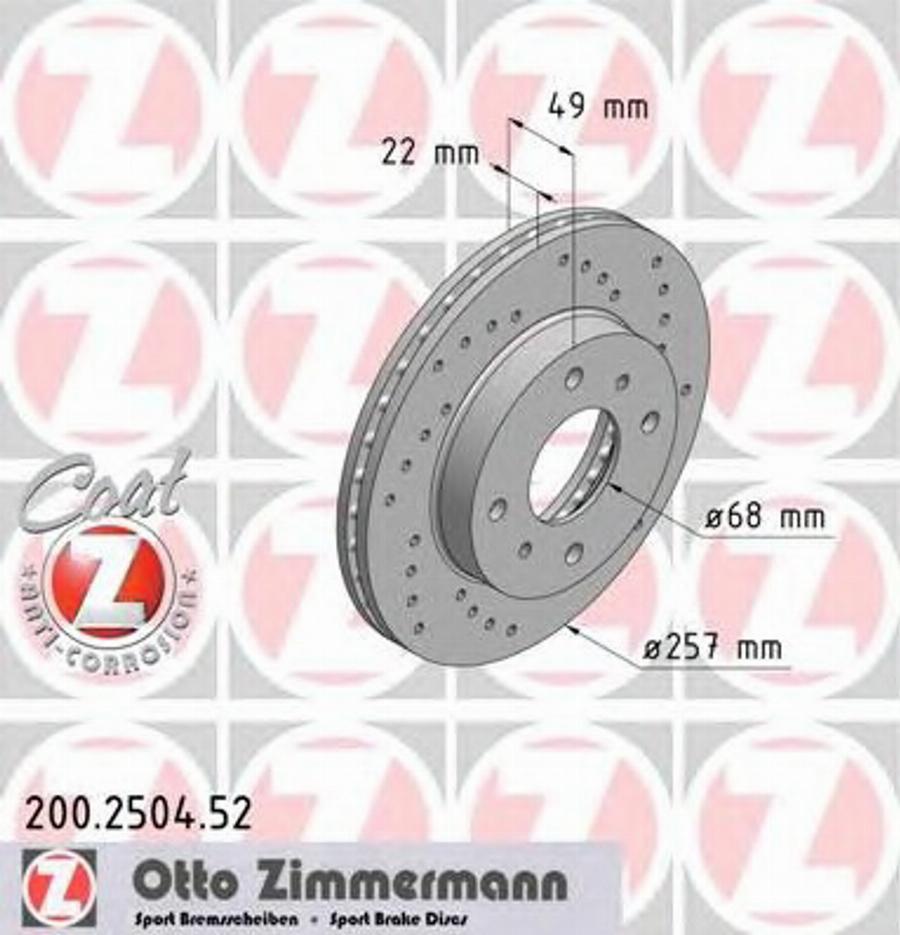 Zimmermann 200.2504.52 - Disque de frein cwaw.fr