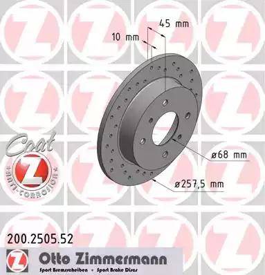 Zimmermann 200.2505.52 - Disque de frein cwaw.fr