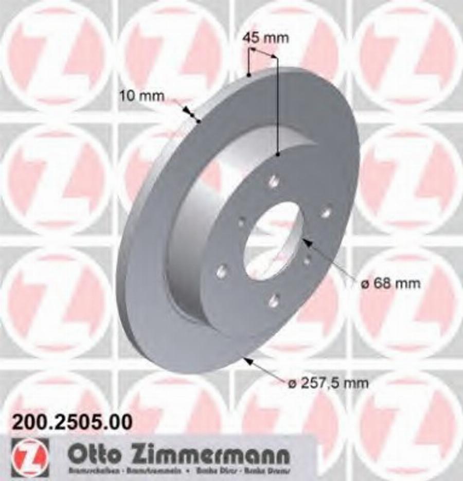 Zimmermann 200 2505 00 - Disque de frein cwaw.fr