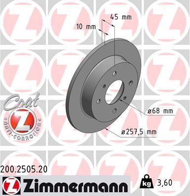 Zimmermann 200.2505.20 - Disque de frein cwaw.fr