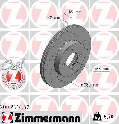 Zimmermann 200.2514.52 - Disque de frein cwaw.fr