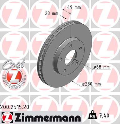 Zimmermann 200.2515.20 - Disque de frein cwaw.fr