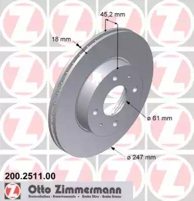 Zimmermann 200.2511.00 - Disque de frein cwaw.fr