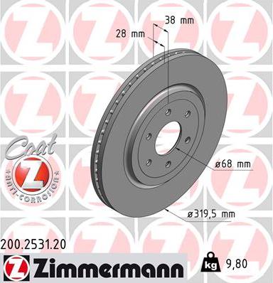 Zimmermann 200.2531.20 - Disque de frein cwaw.fr