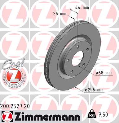 Zimmermann 200.2527.20 - Disque de frein cwaw.fr