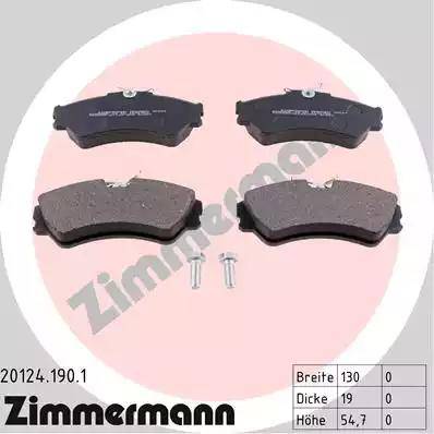 Zimmermann 20124.190.1 - Kit de plaquettes de frein, frein à disque cwaw.fr