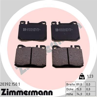 Zimmermann 20392.150.1 - Kit de plaquettes de frein, frein à disque cwaw.fr