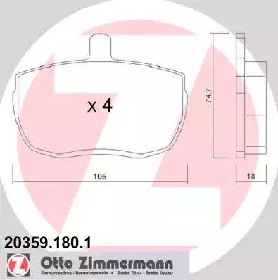 Zimmermann 20359.180.1 - Kit de plaquettes de frein, frein à disque cwaw.fr