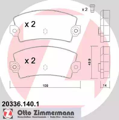 Zimmermann 20336.140.1 - Kit de plaquettes de frein, frein à disque cwaw.fr