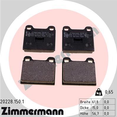 Zimmermann 20228.150.1 - Kit de plaquettes de frein, frein à disque cwaw.fr