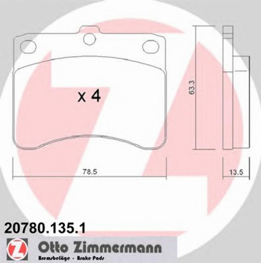 Zimmermann 207801351 - Kit de plaquettes de frein, frein à disque cwaw.fr