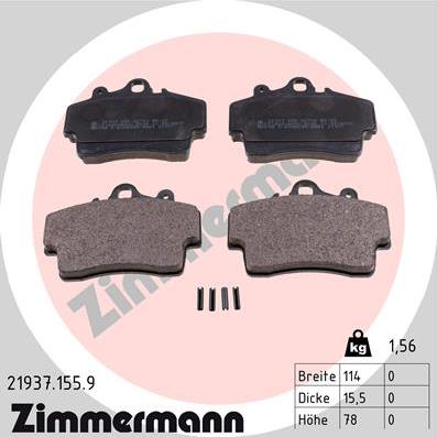 Zimmermann 21937.155.9 - Kit de plaquettes de frein, frein à disque cwaw.fr