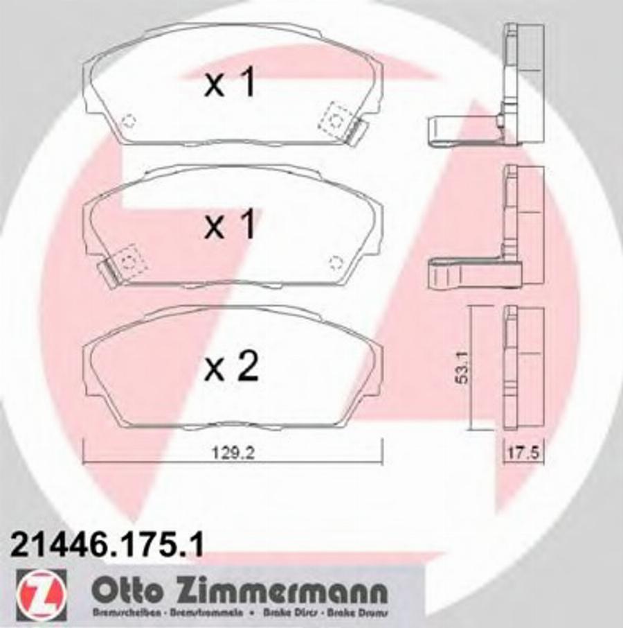 Zimmermann 214461751 - Kit de plaquettes de frein, frein à disque cwaw.fr