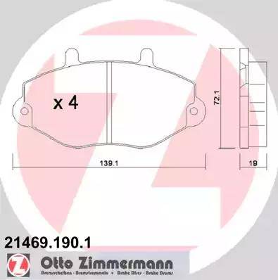 Zimmermann 21469.190.1 - Kit de plaquettes de frein, frein à disque cwaw.fr