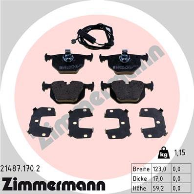 Zimmermann 21487.170.2 - Kit de plaquettes de frein, frein à disque cwaw.fr