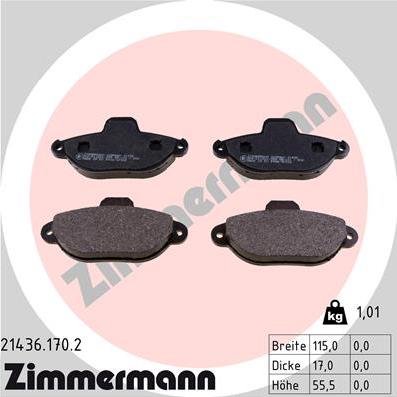 Zimmermann 21436.170.2 - Kit de plaquettes de frein, frein à disque cwaw.fr