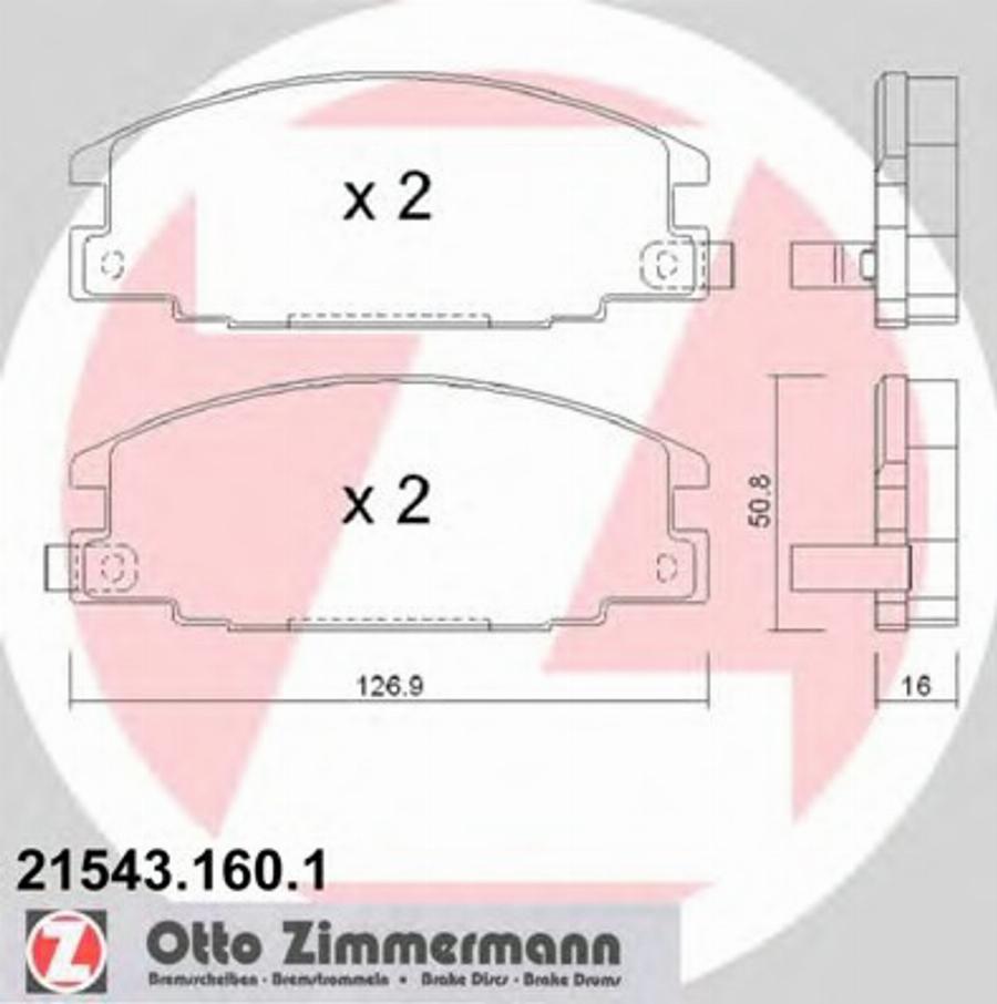 Zimmermann 21543.160.1 - Kit de plaquettes de frein, frein à disque cwaw.fr