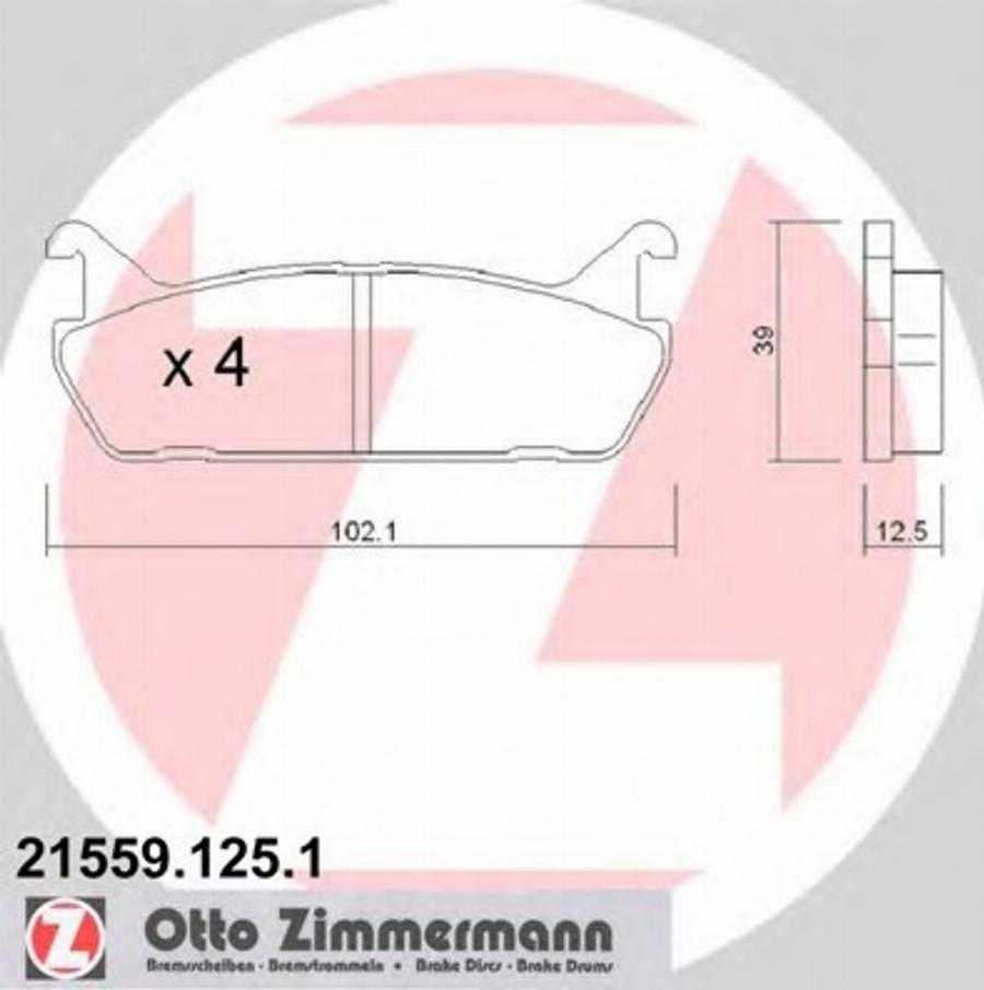 Zimmermann 215591251 - Kit de plaquettes de frein, frein à disque cwaw.fr