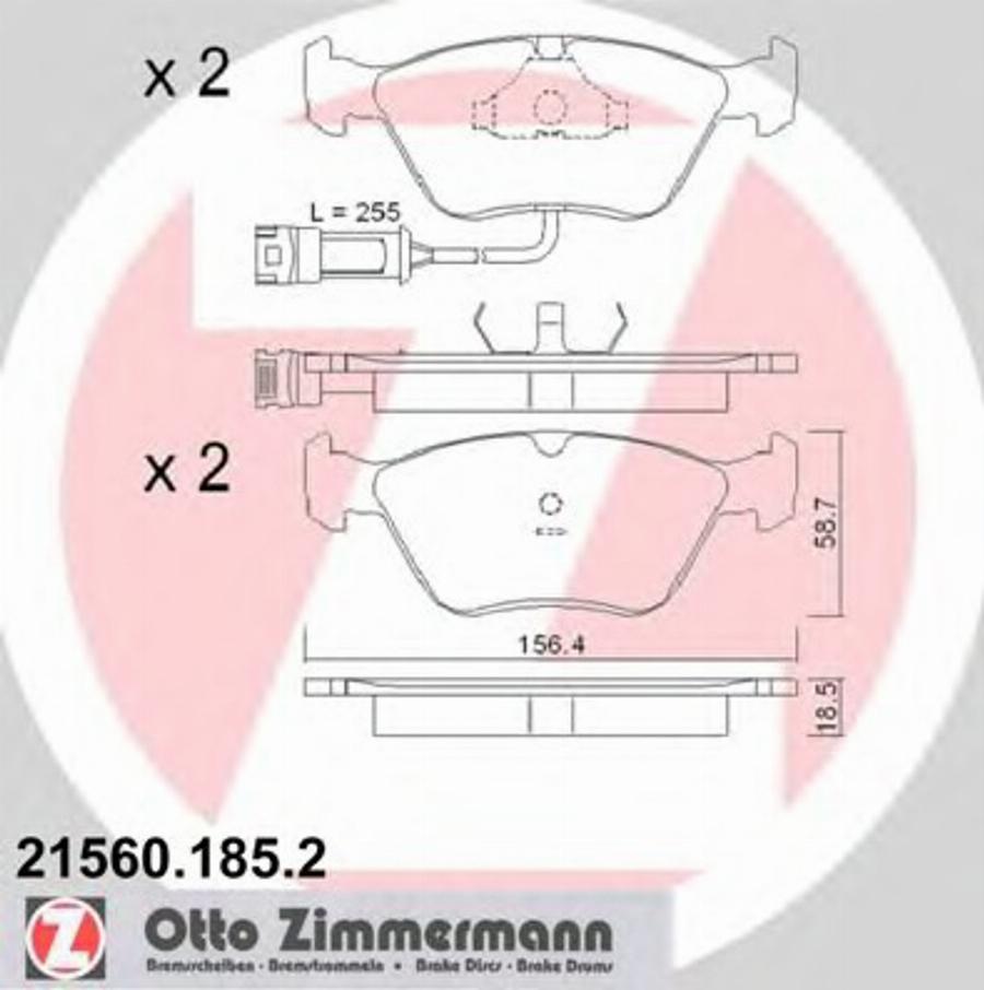 Zimmermann 215601852 - Kit de plaquettes de frein, frein à disque cwaw.fr